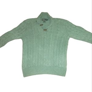 NWT Polo Ralph Lauren Tussah Silk Cableknit Turtleneck Sweater